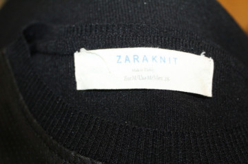 Bluză vintage Zara Knit cu piele artificială & tricot – neagră, elastică - Img 6