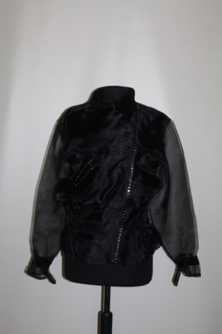 Camasa/ Bomber din organza cu cristale anii '90