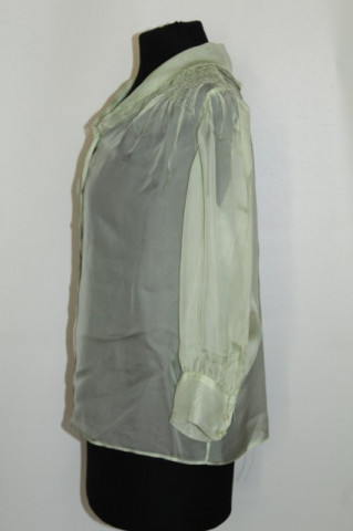 Camasa vintage din organdi verde fistic anii '30