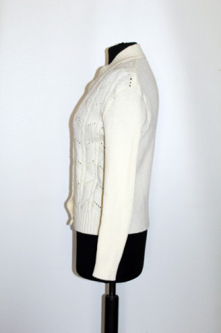 Cardigan ivoire ajurat anii '70