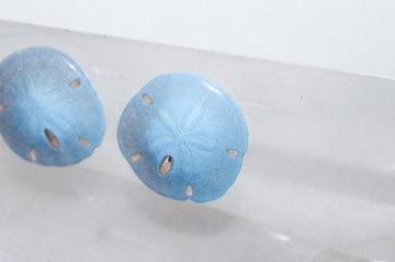 Cercei imitatie portelan bleu anii '80