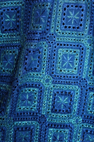 Costum etnic albastru imperial – stil indian, set tunică și pantaloni - Img 5
