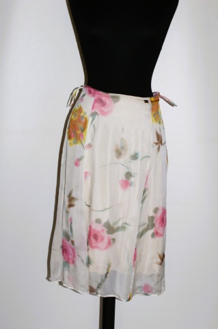 Fustă din mătase naturală Miss Sixty – print floral pastel, stil feminin