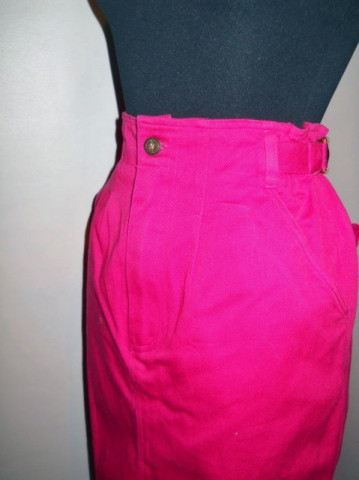 Fusta jeans fucsia "Benetton" anii '80