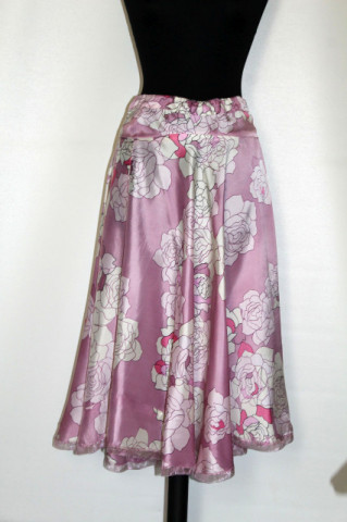 Fustă lila print floral anii 60