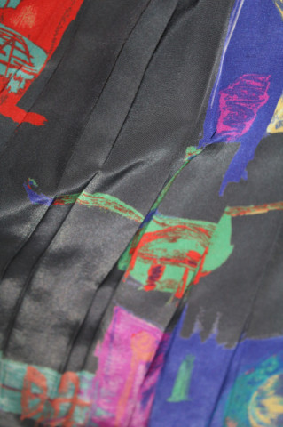 Fustă plisată retro cu print abstract – anii ’80 - Img 5