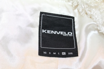 Jachetă din blană artificială albă Kenvelo – textură mătăsoasă, aspect fluid - Img 7