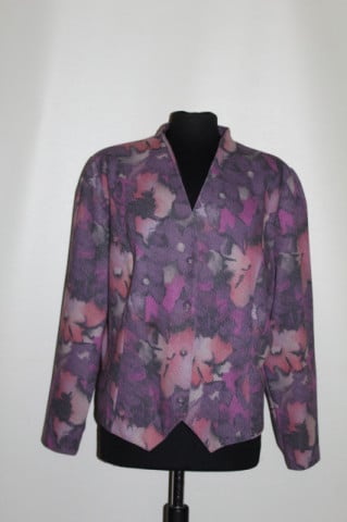Jachetă print floral stilizat violet anii 70