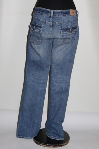 Jeans American Eagle – denim albastru prespălat, talie joasă - Img 3