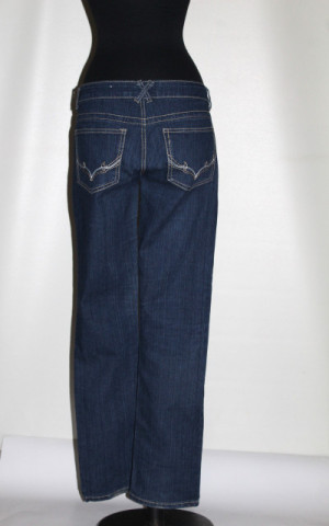 Jeans New Kobo din denim albastru închis – model skinny, talie joasă - Img 3