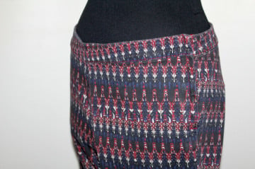 Pantaloni print geometric bleumarin și vișiniu – retro repro anii ’60 - Img 7