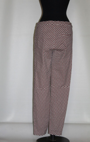 Pantaloni print geometric vișiniu repro anii 60