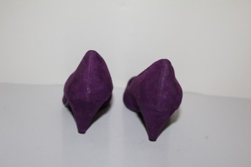 Pantofi violet toc conic repro anii 80 - Img 5