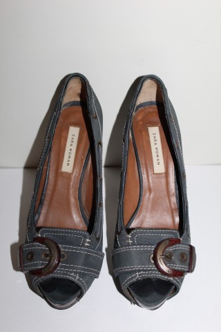 Peep toe albastru petrol - Img 3