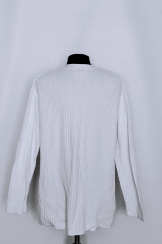 Pulover alb Esprit – tricot din bumbac cu model în relief - Img 2