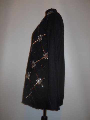 Pulover retro negru paiete anii '80
