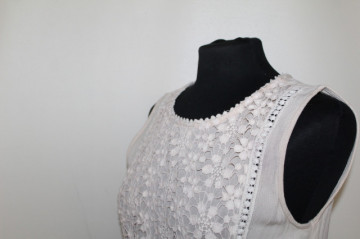 Rochie bej din pânză topită Nisan – stil retro fresh - Img 4