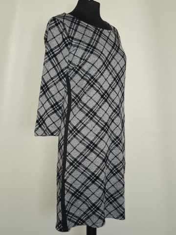 Rochie carouri repro anii ’70 – retro chic gri & negru - Img 4