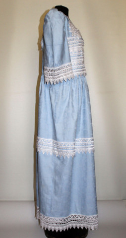 Rochie de ocazie bleu cu dantela anii '70 - '80