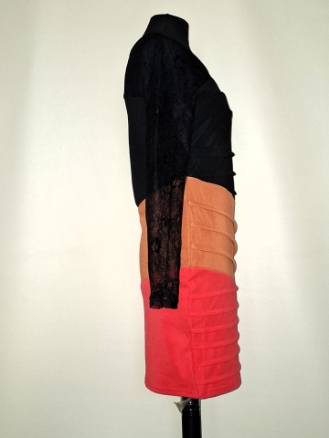 Rochie de ocazie Graffith repro anii ’80 – dantelă & poliester multicolor - Img 2