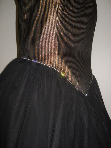Rochie de ocazie neagra dungi aurii anii '80