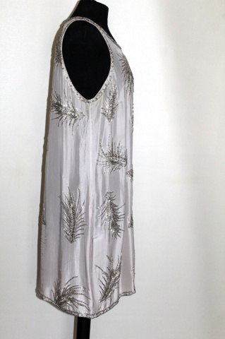 Rochie din mătase naturală cu broderie din mărgele – repro anii ’60, River Island - Img 3