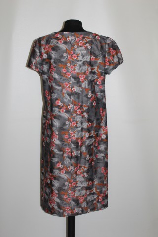 Rochie flori pe fond gri anii 70 - Img 3