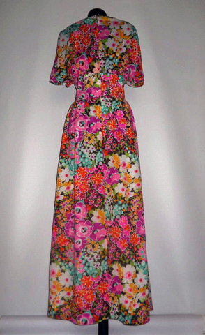 Rochie maxi print floral anii '60