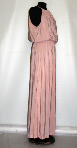 Rochie maxi roz antic repro anii 70