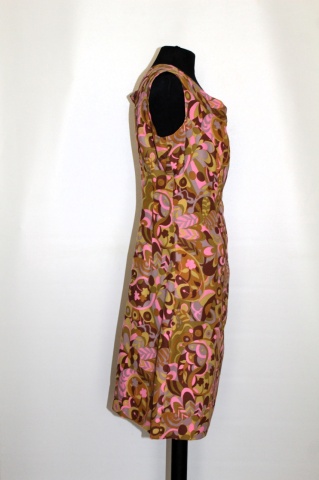 Rochie mod roz și verde – anii ’60, realizată manual - Img 3