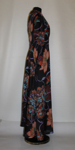 Rochie retro de seară din voal cu print floral – vintage anii ’70 - Img 2