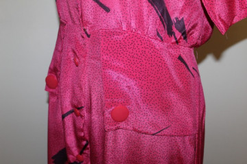 Rochie  retro fucsia model grafic anii '80 - Img 6