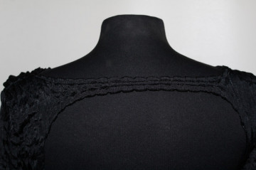 Rochie retro gofrată anii ’90 – negru, textură elastică - Img 5