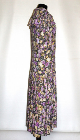 Rochie retro Maggy London din rayon cu print floral – anii ’80 - Img 2