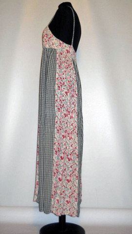 Rochie retro maxi flori si carouri anii '80