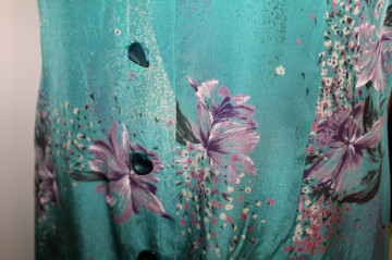 Rochie turcoaz flori violet anii '70