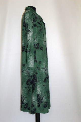 Rochie verde mentă print floral negru – vintage anii ’70 - Img 2