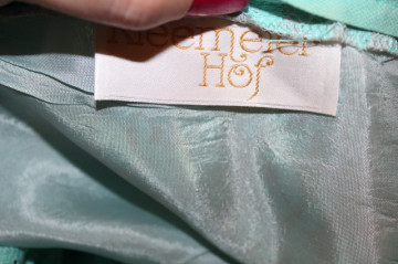 Rochie vintage de ocazie Kleemeier Hof – dantelă verde caraibe, anii ’70 - Img 8