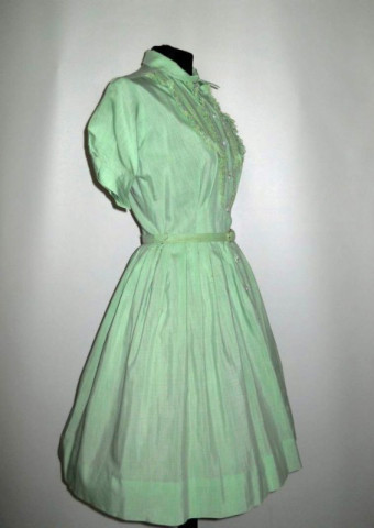 Rochie vintage verde fistic anii '50