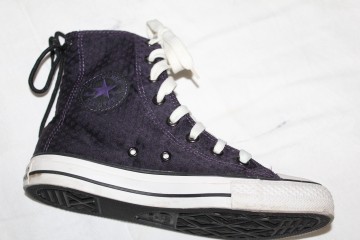 Bascheți Converse violet cu steluțe – sneakers vintage sport retro - Img 5