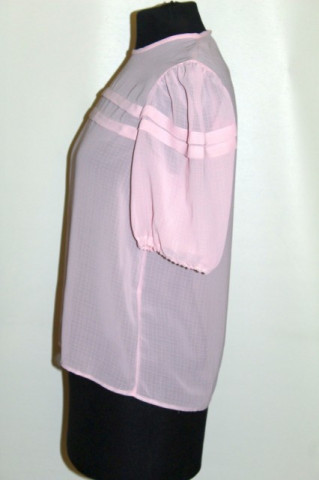 Bluză din chiffon roz anii 70