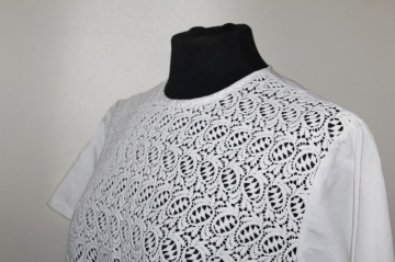 Bluză din dantelă guipure – anii ’50, poplin de bumbac - Img 5