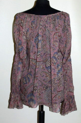 Bluză din mătase naturală prin paisley repro anii 70