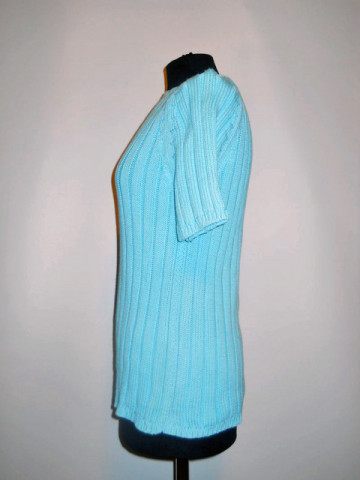 Bluza tricotata turcoaz anii '70
