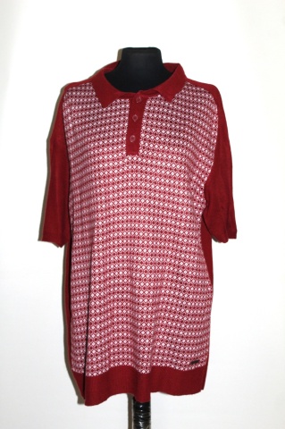 Bluză tricotată vișinie Pierre Cardin – anii ’90, model geometric