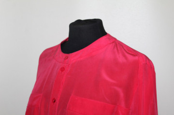 Cămașă Betty Barclay fucsia din mătase naturală – clasică anii ’80 - Img 4