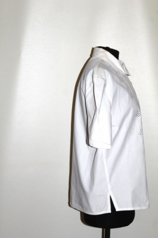 Cămașă broderie spartă Esprit din poplin alb – vintage - Img 2