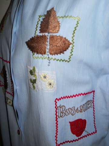 Camasa retro albastra broderie anii '90 - Img 5