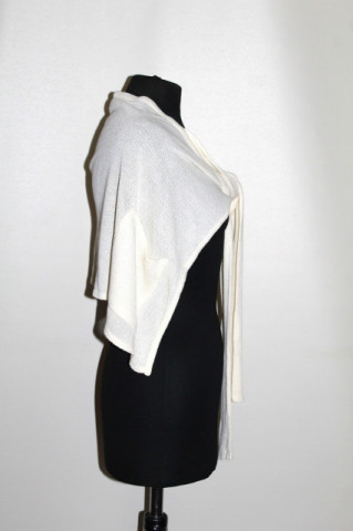 Cardigan vintage Philomena Christ – tricot ivoire minimalist, designer european - Img 2