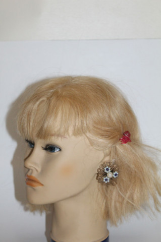 Clips vintage cu flori suprapuse – bijuterie anii ’40 - Img 6